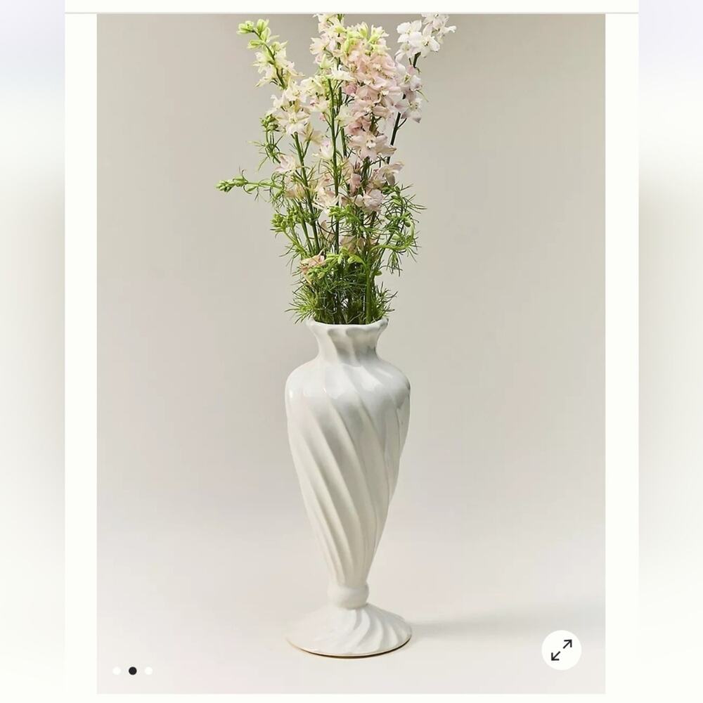 Anthropologie Ruthie Vase White NEW